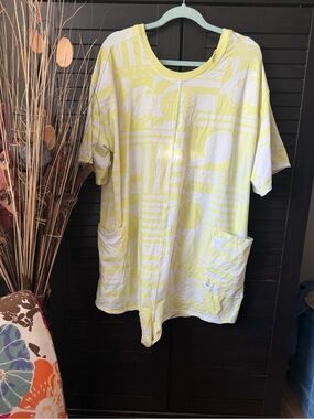 FP Movement by Free People Lemon Yellow and White Pattern hot shot